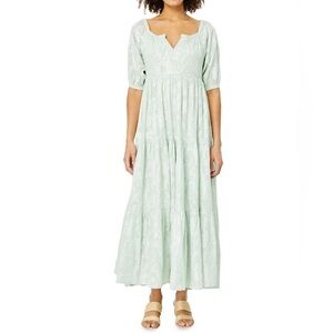 Roller Rabbit Clermont Zara Mint Green Metallic Maxi Dress